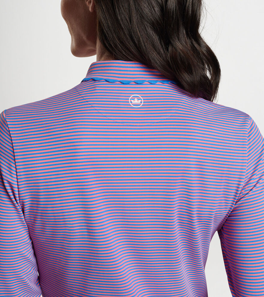 Vista Stripe Opal Long Sleeve Stretch Jersey Polo image number 4