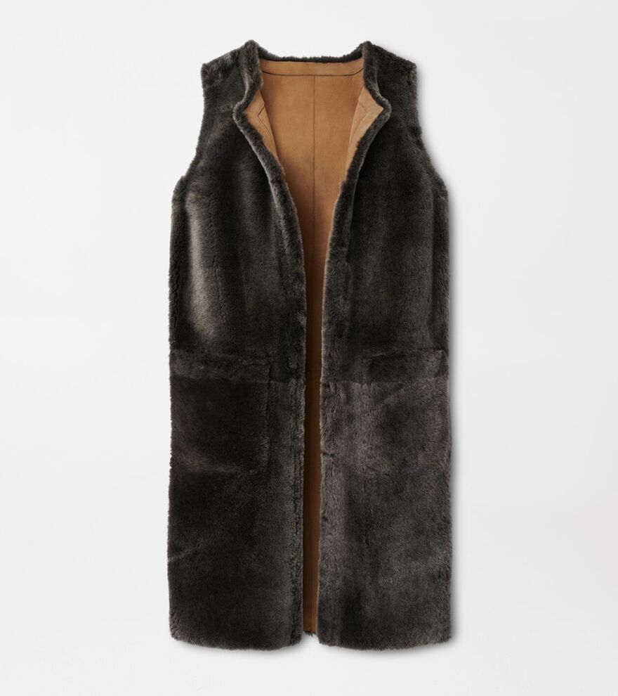 Amelie Reversible Shearling Long Sleeveless Coat image number 7