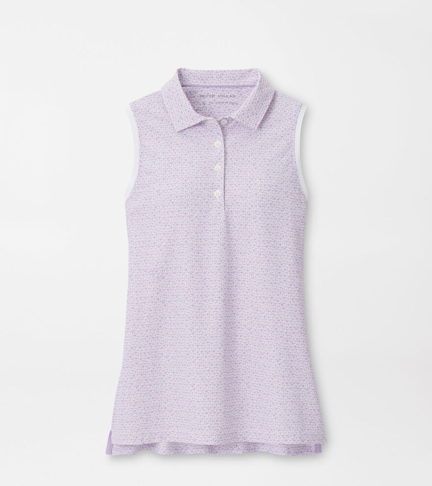 Sip and Swing Banded Sport Mesh Sleeveless Button Polo image number 1