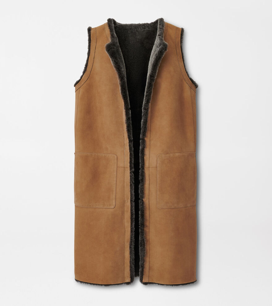 Amelie Reversible Shearling Long Sleeveless Coat image number 2