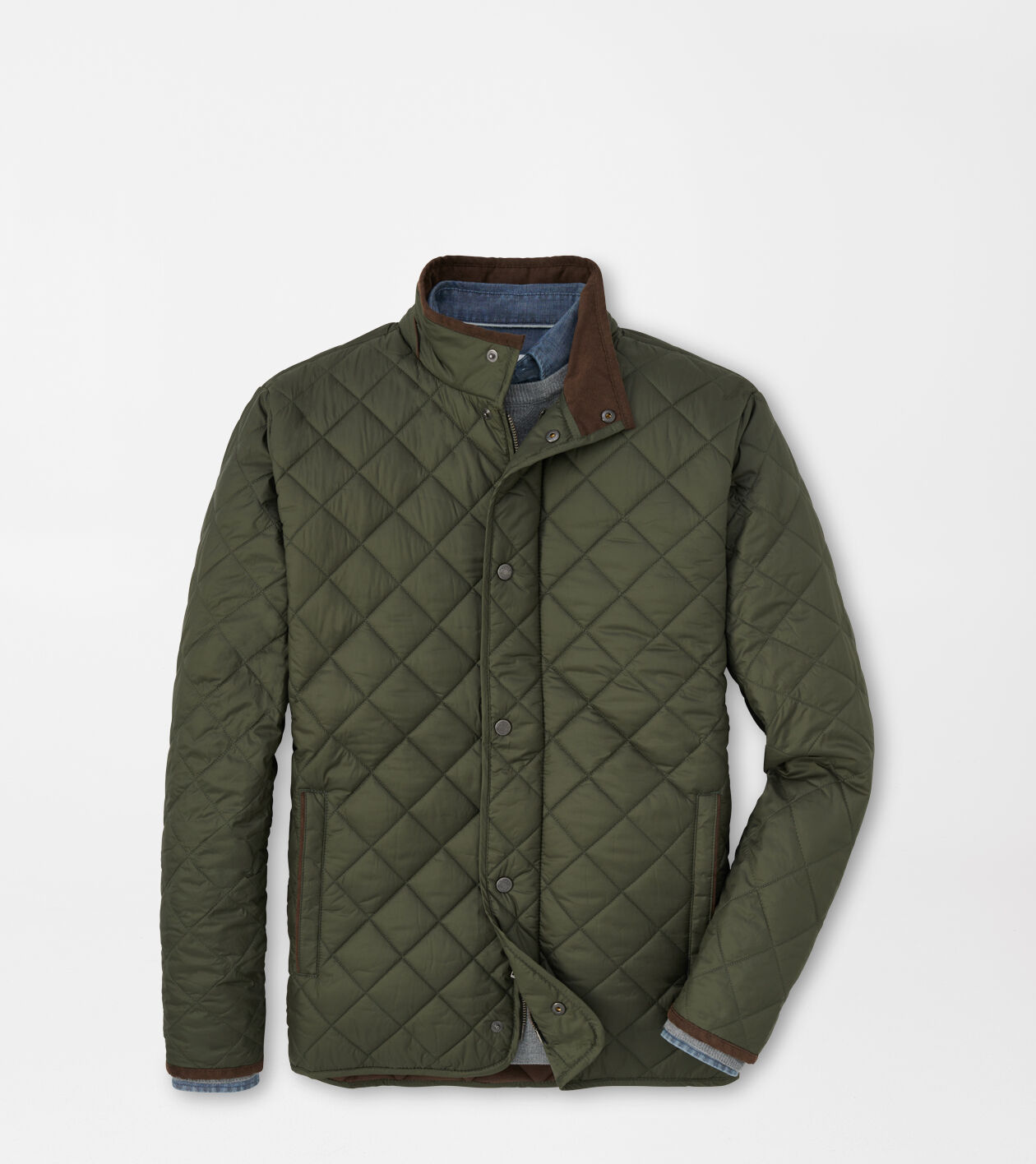 Mens green sale quilted coat