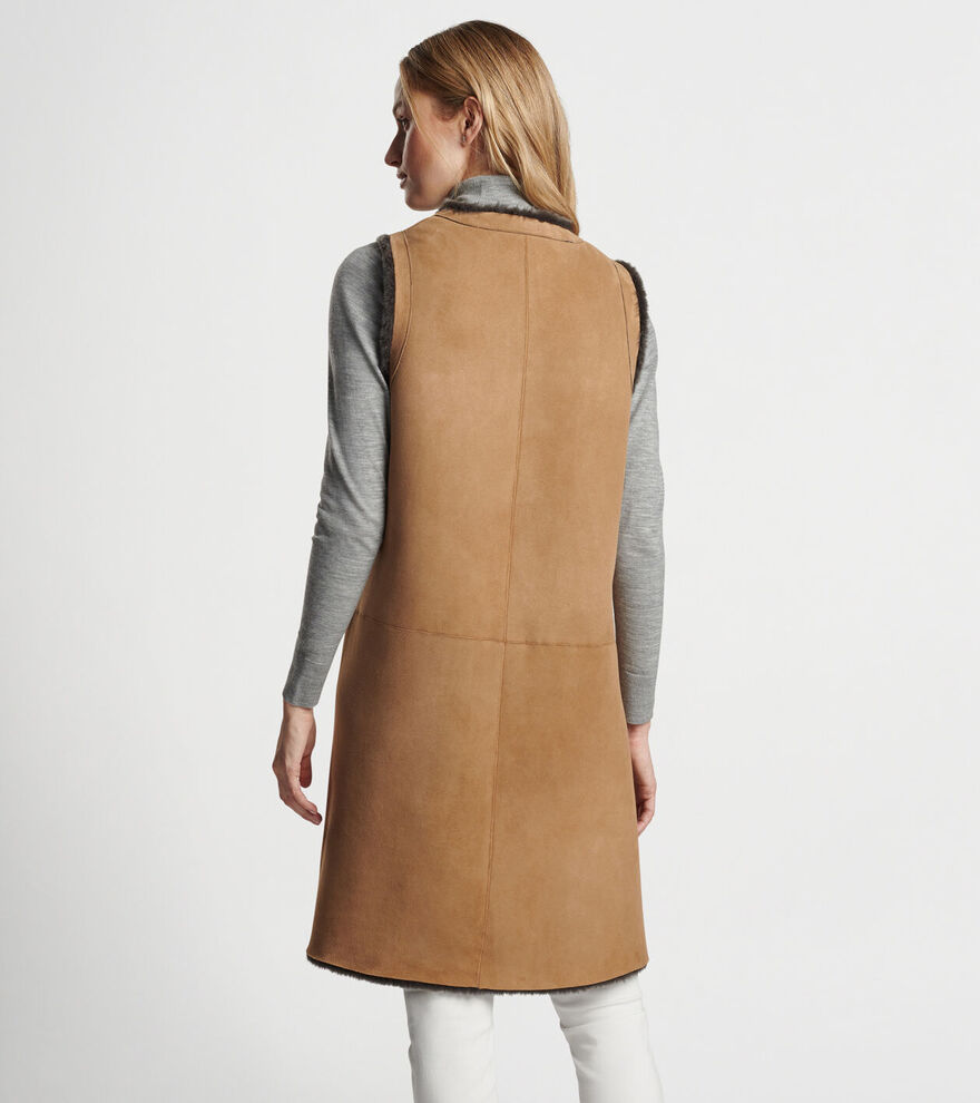 Amelie Reversible Shearling Long Sleeveless Coat image number 3