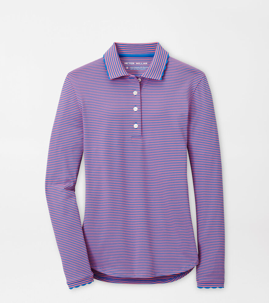 Vista Stripe Opal Long Sleeve Stretch Jersey Polo image number 1